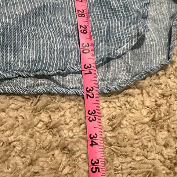 CP Shades Blue & White Linen Stripe Shirt Dress Beach Coverup Size Small - Picture 8 of 8